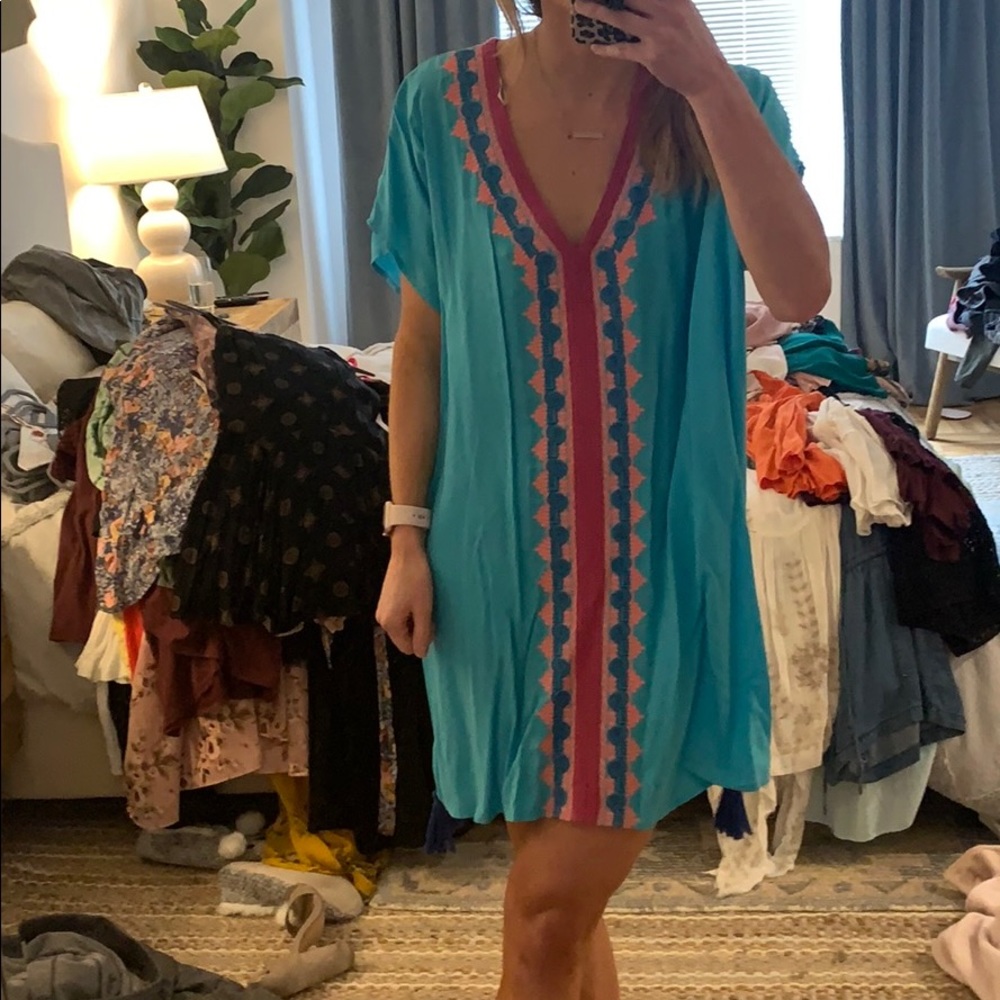 Tassel embroidered cover up